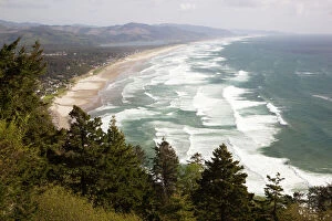 Seascape Gallery: OR, Oregon Coast, Neahkahnie Beach and Manzanita and beach from viewpoint