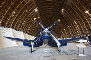 OR, Tillamook, Tillamook Air Museum, Chance Vought F4U Corsair fighter OR, Tillamook, Tillamook Air Museum, Chance Vought F4U Corsair fighter
