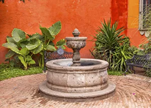 Orange Yellow Fountain Plaza Juarez Park San Miguel de Allende Mexico Orange Yellow Fountain Plaza Juarez Park San Miguel de Allende Mexico