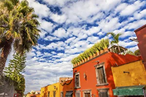 Orange Yellow Town Street Tourists Hotels San Miguel de Allende Mexico Orange Yellow Town Street Tourists Hotels San Miguel de Allende Mexico