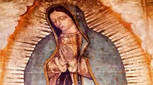 Images Dated 25th December 2014: Original Virgin Mary Guadalupe Painting which was revealed by Indian Peasant Juan