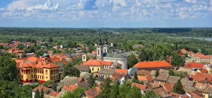 The Orthodox Cathedral of Saint Nicholas and red roof houses, Sremski Karlovci, Serbia The Orthodox Cathedral of Saint Nicholas and red roof houses, Sremski Karlovci, Serbia