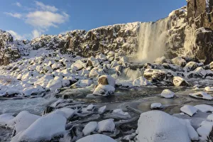 Oxararfoss in Pingevillar National Park in Iceland Oxararfoss in Pingevillar National Park in Iceland