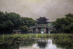 Pagoda along the waterfront West Lake, Hangzhou Pagoda along the waterfront West Lake, Hangzhou