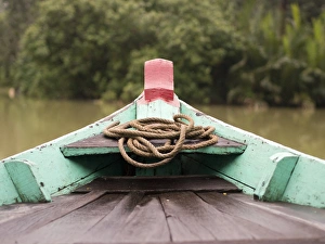 Painted boat front with rope in Hoi An, Vietnam Painted boat front with rope in Hoi An, Vietnam
