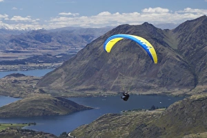 Paraglider above Lake Wanaka, South Island, New Zealand Paraglider above Lake Wanaka, South Island, New Zealand