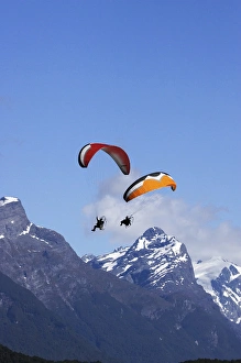 Glenorchy Gallery: Paramotor and Mt Chaos, Paradise, near Glenorchy, Queenstown Region, South Island