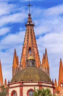 Parroquia Archangel church Dome Steeple Aldama Street San Miguel de Allende, Mexico Parroquia Archangel church Dome Steeple Aldama Street San Miguel de Allende, Mexico