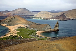 Pinnacle Rock of Bartholomew Island in the Galapagos, Ecuador, South America Pinnacle Rock of Bartholomew Island in the Galapagos, Ecuador, South America