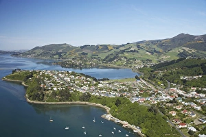 Port Chalmers, Otago Harbour, Dunedin, South Island, New Zealand - aerial Port Chalmers, Otago Harbour, Dunedin, South Island, New Zealand - aerial