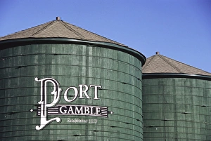 Port Gamble Water Towers, Port Gamble, Kitsap Peninsula, Washington, US, United States Port Gamble Water Towers, Port Gamble, Kitsap Peninsula, Washington, US, United States