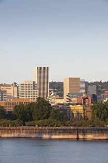 The Portland skyline and Willamette River in the morning light, Portland, Oregon The Portland skyline and Willamette River in the morning light, Portland, Oregon