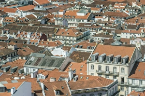 Portugal, Lisbon, Baixa Rooftops from Sao Jorge Castle Portugal, Lisbon, Baixa Rooftops from Sao Jorge Castle