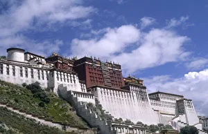 Potala Palace on mountain the home of the Dalai Lama in capital city of Lhasa Tibet China Potala Palace on mountain the home of the Dalai Lama in capital city of Lhasa Tibet China