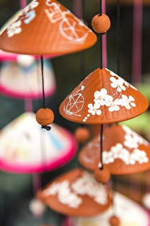 Pottery wind chimes with Vietnamese motifs, Vietnam Pottery wind chimes with Vietnamese motifs, Vietnam