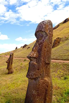 Rano Raraku Statues Easter Island during Tapati Festival Rapa Nui Rano Raraku Statues Easter Island during Tapati Festival Rapa Nui