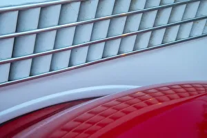 Detail of red classic American Ford in Habana, Havana, Cuba Detail of red classic American Ford in Habana, Havana, Cuba