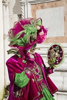 Reflection in mirror Venice at Carnival Time, Italy Reflection in mirror Venice at Carnival Time, Italy