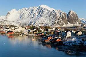 Reine village in winter, Lofoten Islands, Norway Reine village in winter, Lofoten Islands, Norway