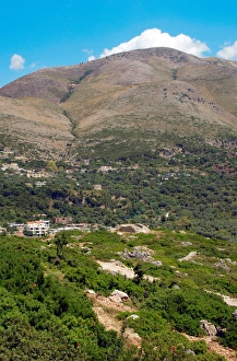 Republic of Albania. Mountain landscape next to Borsh beach Republic of Albania. Mountain landscape next to Borsh beach