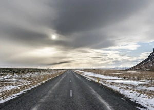 Ring road near Skeitherarsandur during winter Ring road near Skeitherarsandur during winter