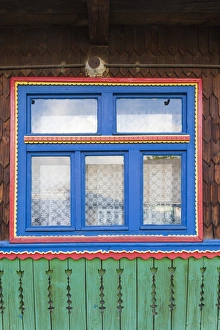 Romania, Maramures Region, Sapanta, detail of traditional house Romania, Maramures Region, Sapanta, detail of traditional house