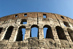 Rome, Italy. A detail of the Flavian Amphitheater in Rome, commonly called the Colosseum Rome, Italy. A detail of the Flavian Amphitheater in Rome, commonly called the Colosseum