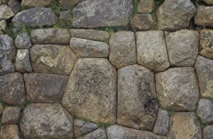 SA, Peru, Chinchero Inca stone wall in the village of Chinchero