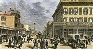 Sacramento in 1878. United States. Engraving