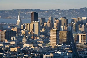 The San Francisco skyline including the Embarcadero Center, Transamerica Building The San Francisco skyline including the Embarcadero Center, Transamerica Building