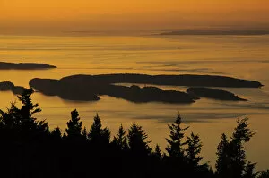 Images Dated 24th July 2012: San Juan Islands from Mount Constitution at Sunset, Orcas Island, Washington, USA
