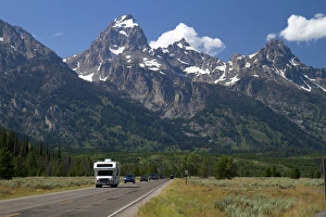 Scenic view of the Teton Range inside Grand Teton National Park located in northwestern Scenic view of the Teton Range inside Grand Teton National Park located in northwestern
