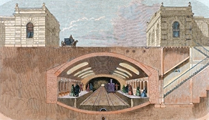 Section of a London Underground station. England Section of a London Underground station. England