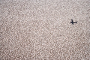 Shadow of Plane on Lake Eyre Salt Lake (15m below sea level), Lake Eyre National Park Shadow of Plane on Lake Eyre Salt Lake (15m below sea level), Lake Eyre National Park