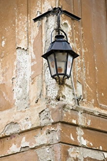 Castle Hill Gallery: Sighisoara (Schaessburg) in transsilvania, old crumbling building with lantern on the castle hill