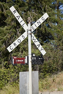 Sign along the Kettle Vlley Railway near Penticton British Columbia Canada Sign along the Kettle Vlley Railway near Penticton British Columbia Canada