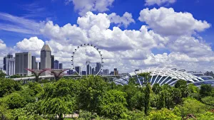 The Singapore Flyer and Flower Dome from the OCBC Skyway, Gardens by the Bay, Singapore The Singapore Flyer and Flower Dome from the OCBC Skyway, Gardens by the Bay, Singapore