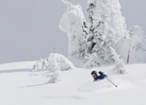Skiing deep powder at Whitefish Mountain Resort in Montana. (MR) Skiing deep powder at Whitefish Mountain Resort in Montana. (MR)