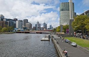 Skyline along Yarra River in Melbourne Victoria Australia Skyline along Yarra River in Melbourne Victoria Australia