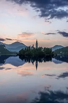 Assumption Of Mary Gallery: Slovenia, Bled, Lake Bled Dawn
