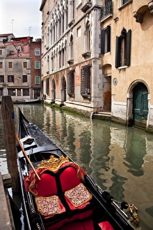 Small Canal Bridge Buildings Gondola Boats Reflections Venice Italy Resubmit--In Small Canal Bridge Buildings Gondola Boats Reflections Venice Italy Resubmit--In