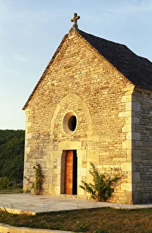 A small medieval chapel in the Burgundy village Salmaise at sunset A small medieval chapel in the Burgundy village Salmaise at sunset