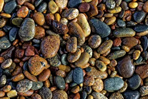 Smooth granite pebbles on beach of Lake Superior, Whitefish Point, Upper Peninsula Smooth granite pebbles on beach of Lake Superior, Whitefish Point, Upper Peninsula