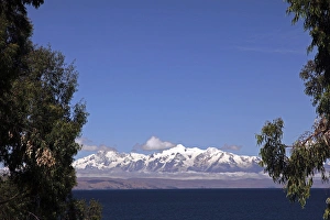 South America, Bolivia, Sun Island. View of the Royal Range of the Andes from Sun Island South America, Bolivia, Sun Island. View of the Royal Range of the Andes from Sun Island