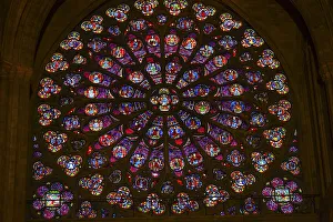 South Rose Window, Jesus and Disciples stained glass, Notre Dame Cathedral, Paris, France South Rose Window, Jesus and Disciples stained glass, Notre Dame Cathedral, Paris, France