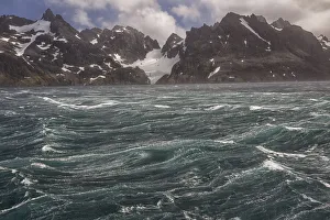 Southern Ocean, South Georgia, Drygalski Fjord. An Antarctic storm blows up where Southern Ocean, South Georgia, Drygalski Fjord. An Antarctic storm blows up where