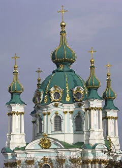 Asia Collection: St. Andrews Church, Kiev, Ukraine from the Park