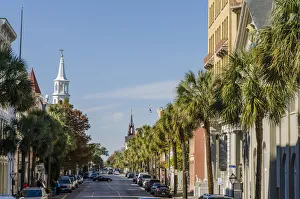 Broad Street Gallery: St. Michaels Episcopal Church spire and Broad Street from the window of the