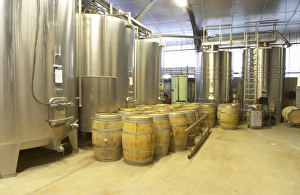 stainless steel fermentation tanks and barriques Chateau Belingard Bergerac Dordogne stainless steel fermentation tanks and barriques Chateau Belingard Bergerac Dordogne
