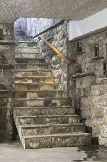Stairs leading down to the wine cellar. Matusko Winery. Potmje village, Dingac wine region Stairs leading down to the wine cellar. Matusko Winery. Potmje village, Dingac wine region